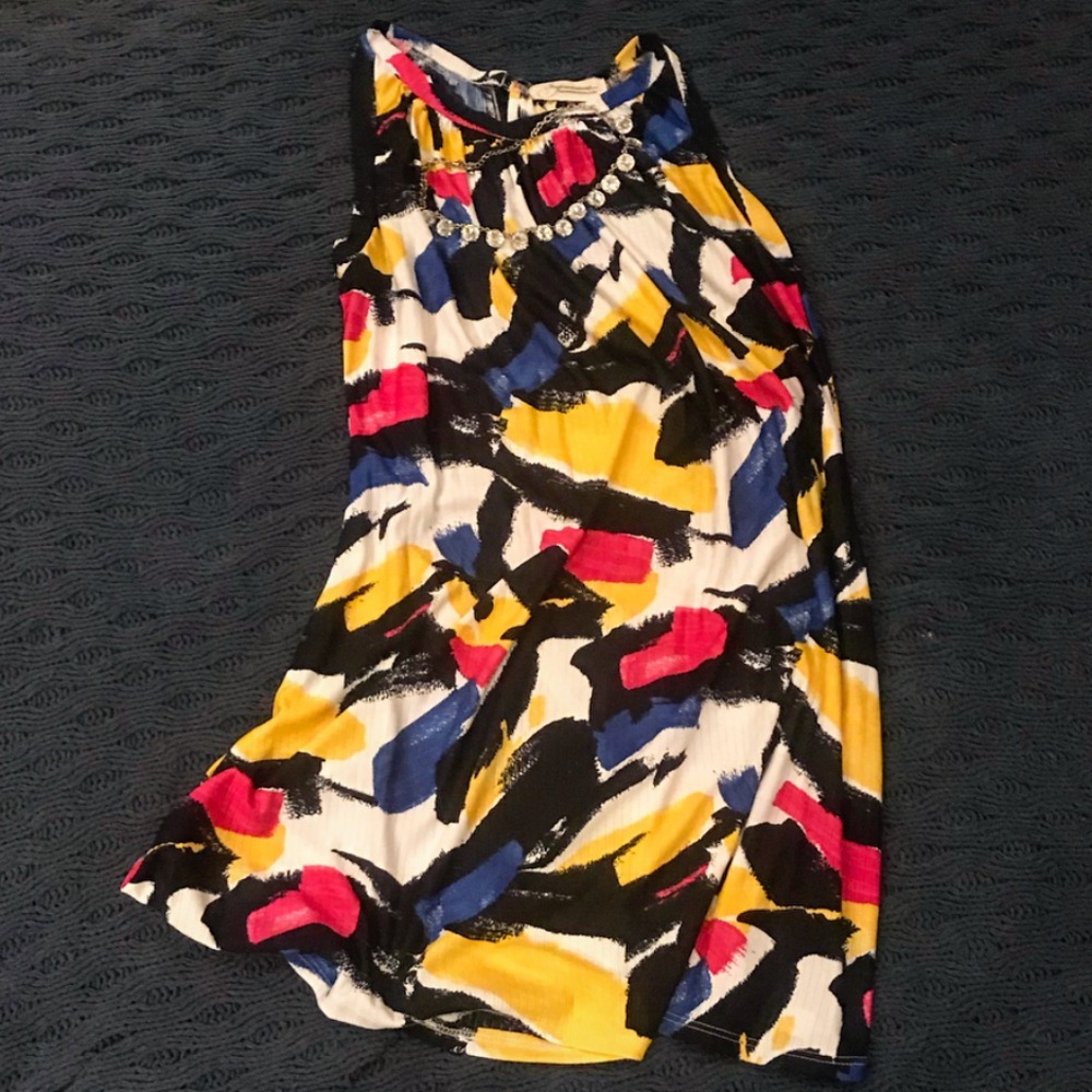 Fun abstract print shift dress